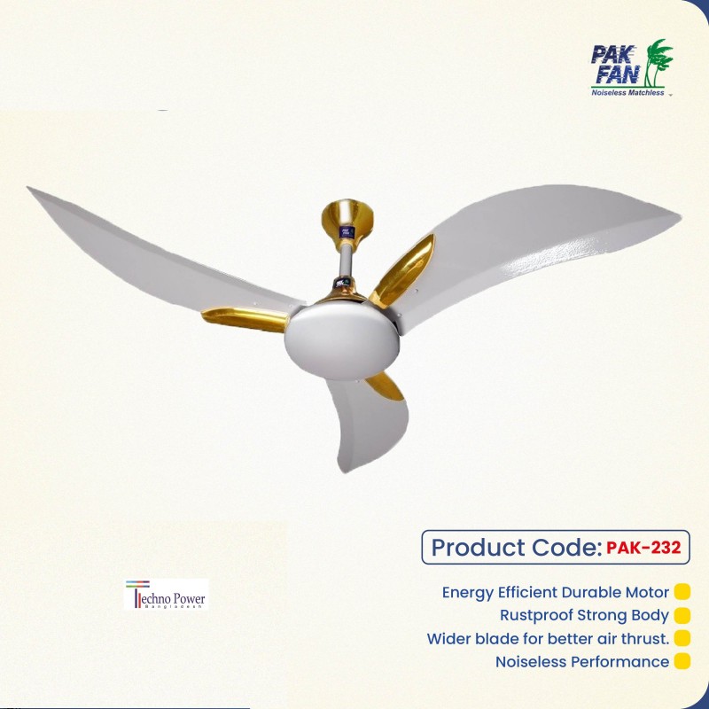 Pak Ceiling Fan Pride Model 56 Inch Copper Winding 56''Gold Brand Warranty