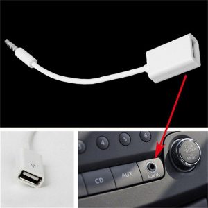 3.5mm Male AUX Audio Plug Jack To USB 2.0 Female Converter Cable Cord Car MP3