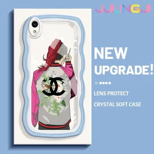 VIVO Y1s Y91C Case Fashion Girl New Design Colorful Patten Lovely Cream Wave Border Soft Clear Shockproof Phone Cases