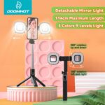 DoomHot Selfie Stick Dual Fill Light Portable Stretchable Holder Desktop Stand Selfie Stick