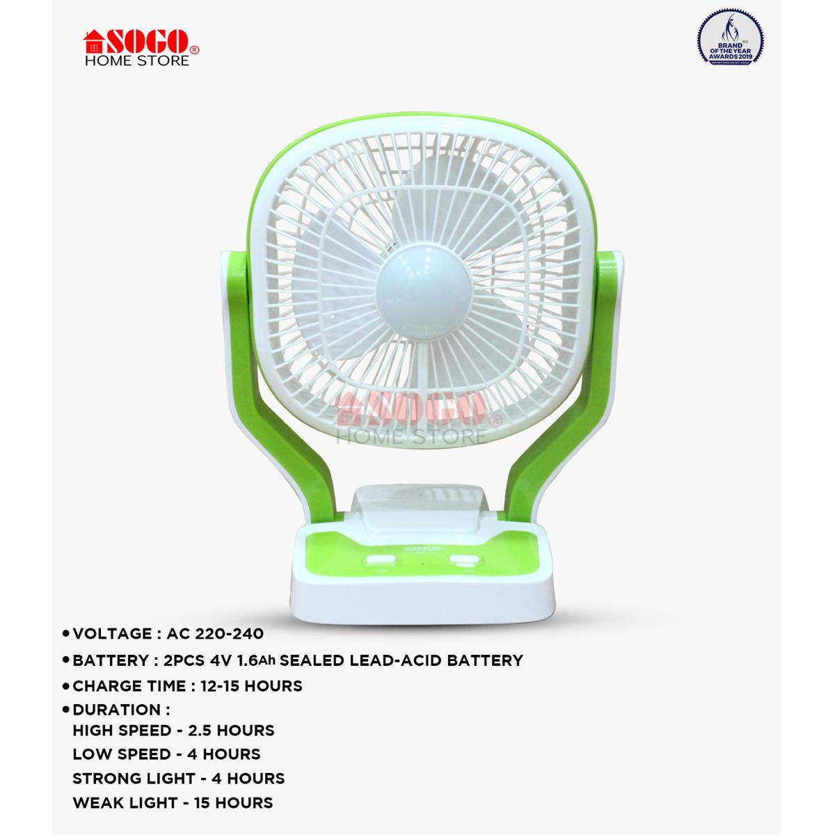 Sogo Rechargeable Table Fan (JPN-403)