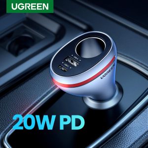 UGREEN 84W USB Car Charger Adapter Quick Charge QC PD 4.0 3.0 Fast Charger Adapter