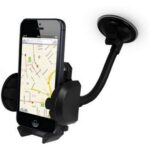 Car Phone Mount Windshield, Long Arm Clamp Universal Dashboard Stand Glass Sticky Bracket