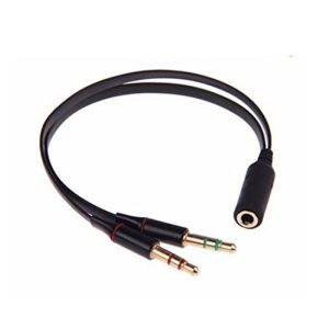 Headphone Splitter for Computer 3.5mm Female to 2 Dual 3.5mm Male Headphone Mic Audio Y Splitter Cable Smartphone Headset to PC Adapter