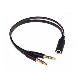 Headphone Splitter for Computer 3.5mm Female to 2 Dual 3.5mm Male Headphone Mic Audio Y Splitter Cable Smartphone Headset to PC Adapter