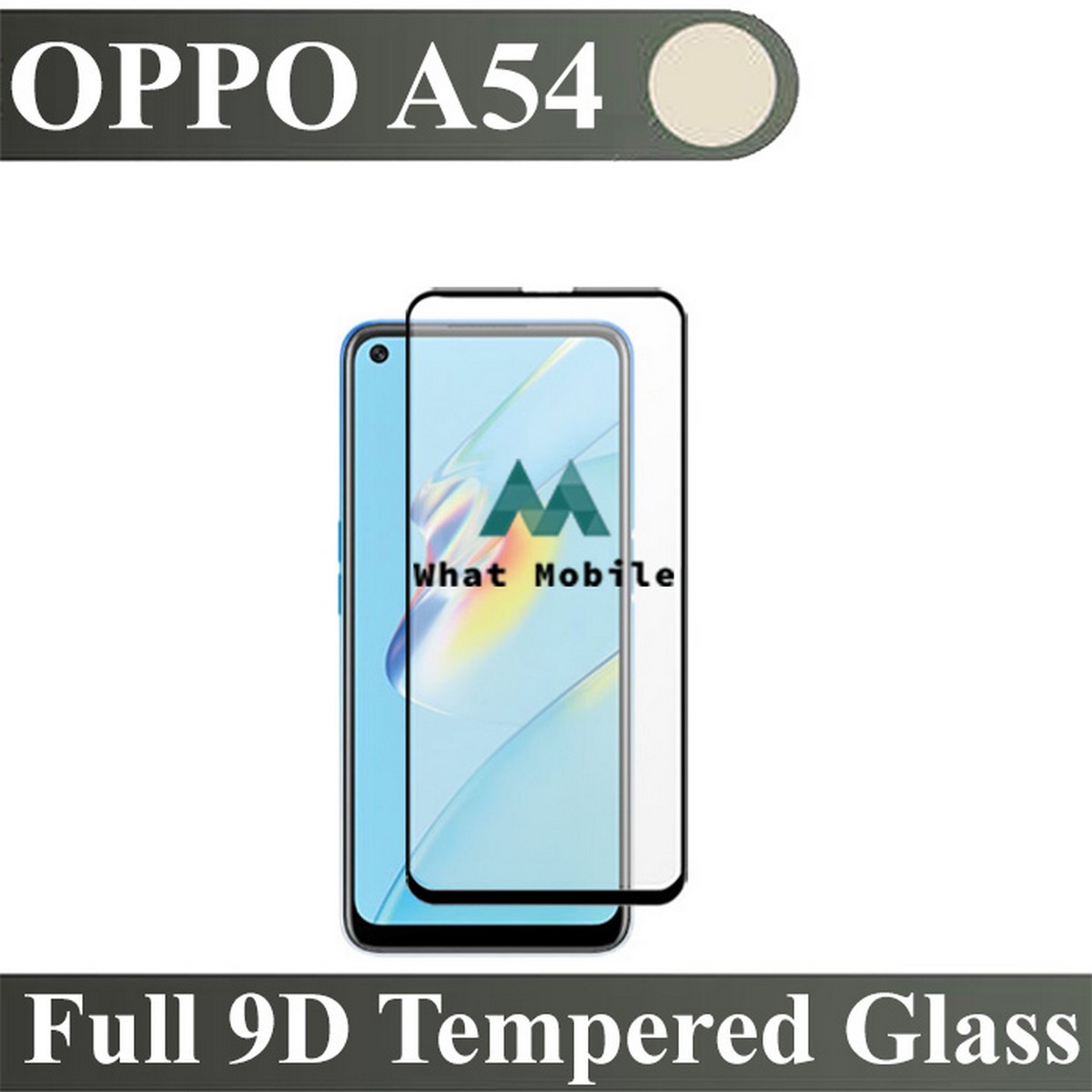 Pack of 3- Oppo A54 9D 21D Tempered Glass Black Border Transaprent Screen Protector