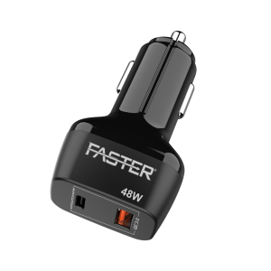 FASTER C7-PD 48w Fast Car Charger PD2.0,PD3.0 & PPS QC 4.0A Supported