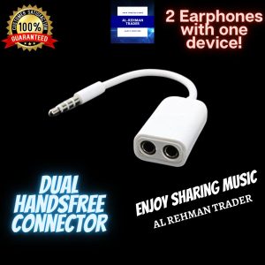 MAXSIZ Dual handsfree connector adapter, 2 in 1 Double Earphone connector splitter