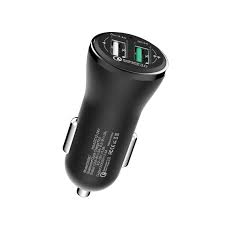 Qualcomm Original Car Charger QC 3.0 100% Genuine Fast Charging Port with Blue Lights, Car Charging