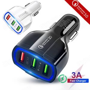 Portable 3 Port USB Qualcomm quick charge 3.0 charger Car Charger
