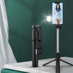 Best Vlog 4 in 1 Wireless Selfie Stick Tripod Bluetooth Shutter selfie Light foldable Selfie stick