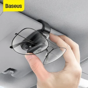 Baseus Car Glasses Case Auto Sun Visor Glasses Holder Sunglasses Clip Card Ticket Holder Pen Case