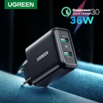 Ugreen Dual USB Charger Quick Charge 3.0 36W Fast Charger Adapter 2 Ports