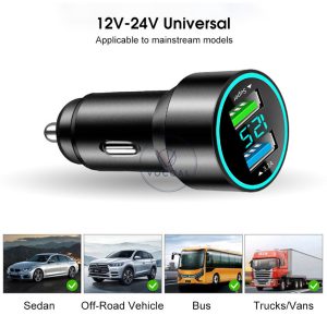 Vocoal Car Charger 66W Quick Charge Cigar ette Lighter Multifunctional Car Charger 2 USB Fast Charger