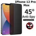 Apple IPhone 12 Pro Max Anti_Spy Privacy Protector 360 Degree HD Tempered Glass Privacy Protector - Black