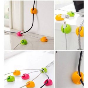 5 Pcs Round Clip Phone Cable Wire Winder Desktop Mouse Earphone Tidy Organizer USB Wire