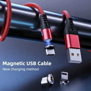 360 Degrees Blind Magnetic round Magnetic Streamer Charging Cable for Android iPhone Typec Magnetic Data Cable