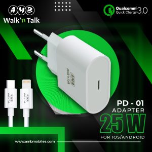 AMB PD-001 18W fast charger from type c to lightening with cable