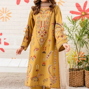 Batik - 3PC Lawn Embroidered Shirt With Net Embroidered Dupatta