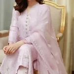 Bareeze - 3PC Lawn Heavy Embroidered Shirt With Organza Embroidered Dupatta
