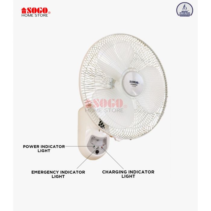 Sogo Rechargeable Wall Mounted Bracket Fan (JPN-696)