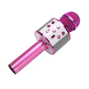 WS 858 Portable Rechargeable Wireless Bluetooth mic Karaoke Microphone High Sound Rechargeable