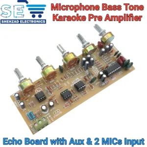 PT2399 Echo Microphone Bass Tone Treble Pre Amplifier Board Karaoke Reverb Kit