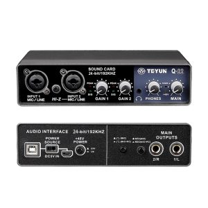 Teyun Q24 - Q22 USB Audio Interface - Dual Channel Sound Card - 48v Phantom