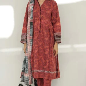 Baroque- 3PC Lawn Digital Printed Shirt With Printed Voil Dupatta