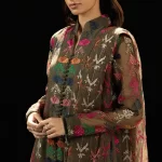 Kyseria - 3PC Lawn Embroidered Shirt With Embroidered Bamber Chiffon Dupatta
