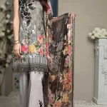 Anaya - 3PC Lawn Embroidered Shirt With Printed Chiffon Dupatta