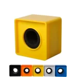 Portable ABS Injection Molding Square Cube Shaped Interview Mic Microphone Flag Station Logo (Multy Colour)