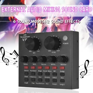 V8 Audio External USB Sound Card - Live Webcast Sound Card For Mobile Phone & PC