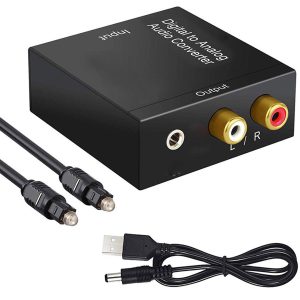 Digital to Analog Audio Converter Optical Fiber Coaxial Signal to Analog DAC Spdif Stereo 3.5MM Jack 2RCA Decoder