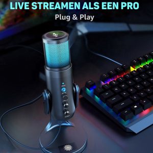 Most Popular MU900 Condenser Microphone - Bm 800 RGB USB Microphone - Mic Stand - Tripod Stand - Bm800 Gamming RGB