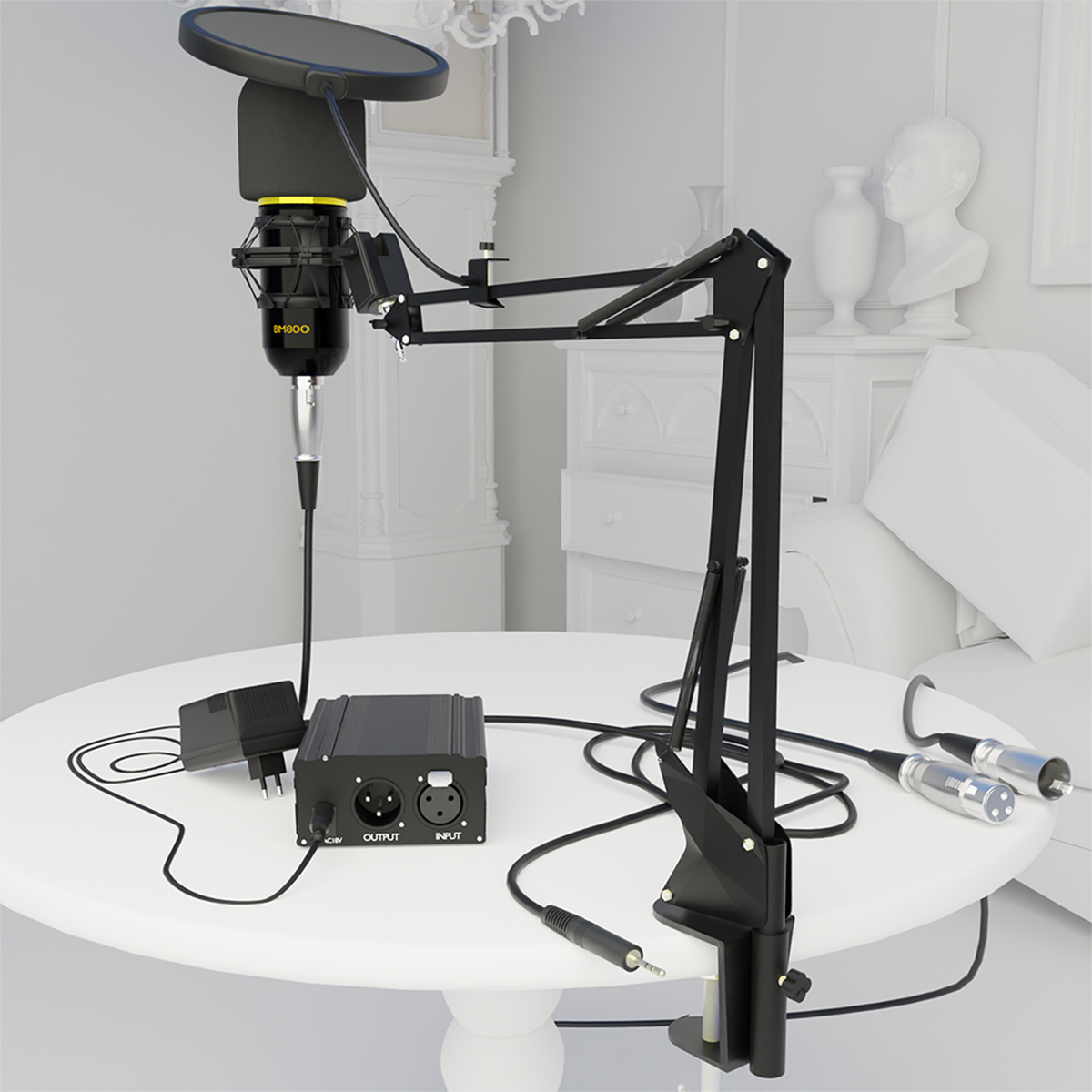 Audin-Bm800-Wired-Condenser Microphone Kit with All Accessories For Studios, Recording studio, Network anchor, Broadcasting