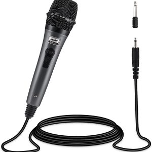 Professional Hi-fidelity Dynamic Microphone for Singing with 2 meter XLR Cable, Metal Handheld Mic Compatible with Karaoke