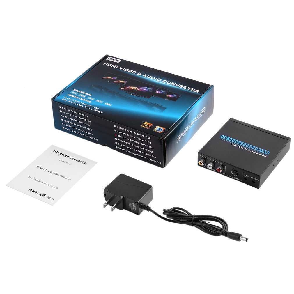EF Mini No Signal Interference HDMI To AVS-Video HD Video & Audio Converter