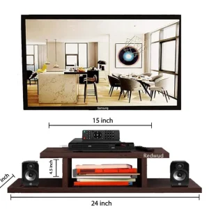 2 Tier Modern Wall Mounted Media Console Floating TV Shelf for Xbox OnePS4Cable BoxDVD