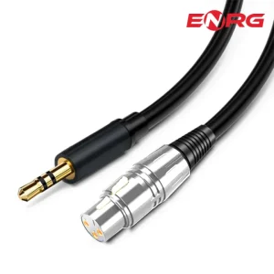 Energy - ENRG Female to 3.5mm Jack XLR Cable For Bm800 Microphone Right Angle 18 3f Trs New 3 Pin Mic Black