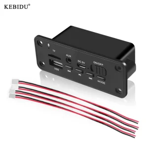 Kebidu 6W Amplifier Bluetooth 5.0 MP3 Decoder Board USB TF FM AUX Audio Module Receiver for Speaker Car DIY Player