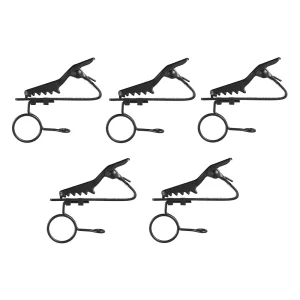 Andoer EY-J04A 5pcs 6mm 10mm Mic Microphone Lapel Tie Clip Lavalier Replacement Lapels Cable Clip Top Quality Universal Black