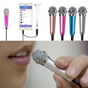 Portable 3.5mm Stereo Studio Microphone Earphone Ktv Karaoke Mini Microphone for Cell Phone Laptop Computer