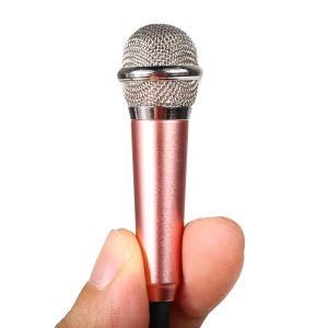 3.5mm Wired Mini Microphone Karaoke Stereo Condenser Mic for Mobile Phone Laptop