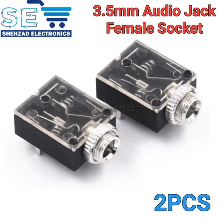 thumbnail image 2 of 3.5mm Mono/Stereo Female Audio Jack Socket – PCB Mount, 3-Pin/5-Pin, Black 2 of 6