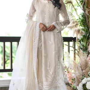 Nadia Farooqi - 3PC Organza Heavy Embroidered Shirt With Organza Embroidered Dupatta