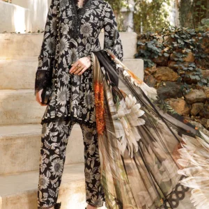 MARIA.B - 3PC Lawn Printed Shirt With Lawn Printed Dupatta