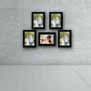 Wall Photo Frame Glass front with FREE PRINT Black 5X7Inch
