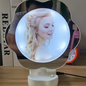 LED Magic Mirror Photo Frame (Flower Shape) - Smart Gift Shop