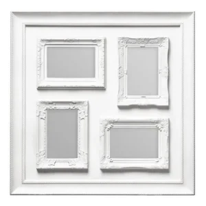 Multi Photo Frame, 4 Photo/White Plastic Frame, 4 X 6"